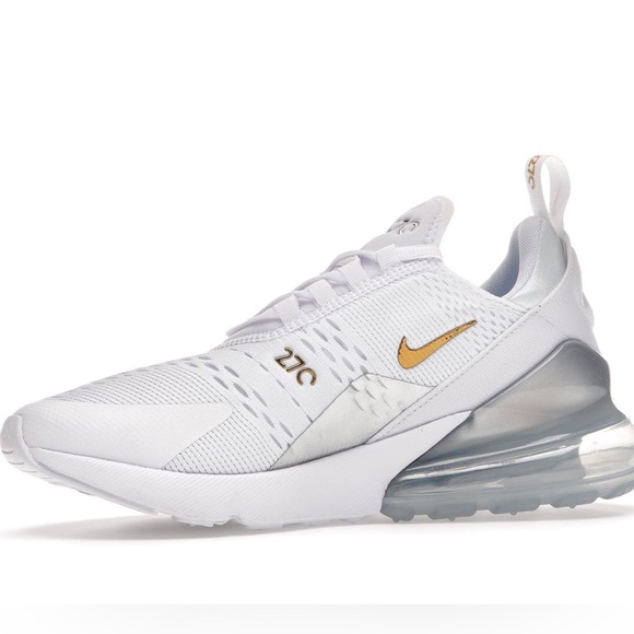 Nike Air Max 270 White Metallic Gold. Women's Size 7 - Picture 6 of 8